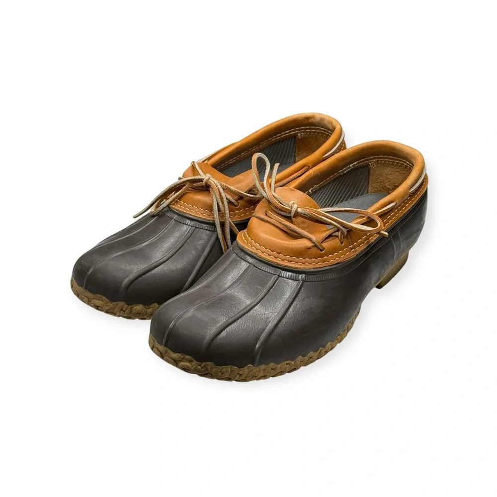 LL Bean ✪ Classic Rubber Moc Duck Rain Boots ✪ Tan Bean Boot Brown Gum ✪ 12M ✪